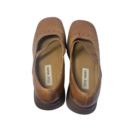 Vintage Y2K Steve Madden Jazmine Brown Leather Chunky Mary Jane Shoe Sz 7.5 B - Picture 16 of 16